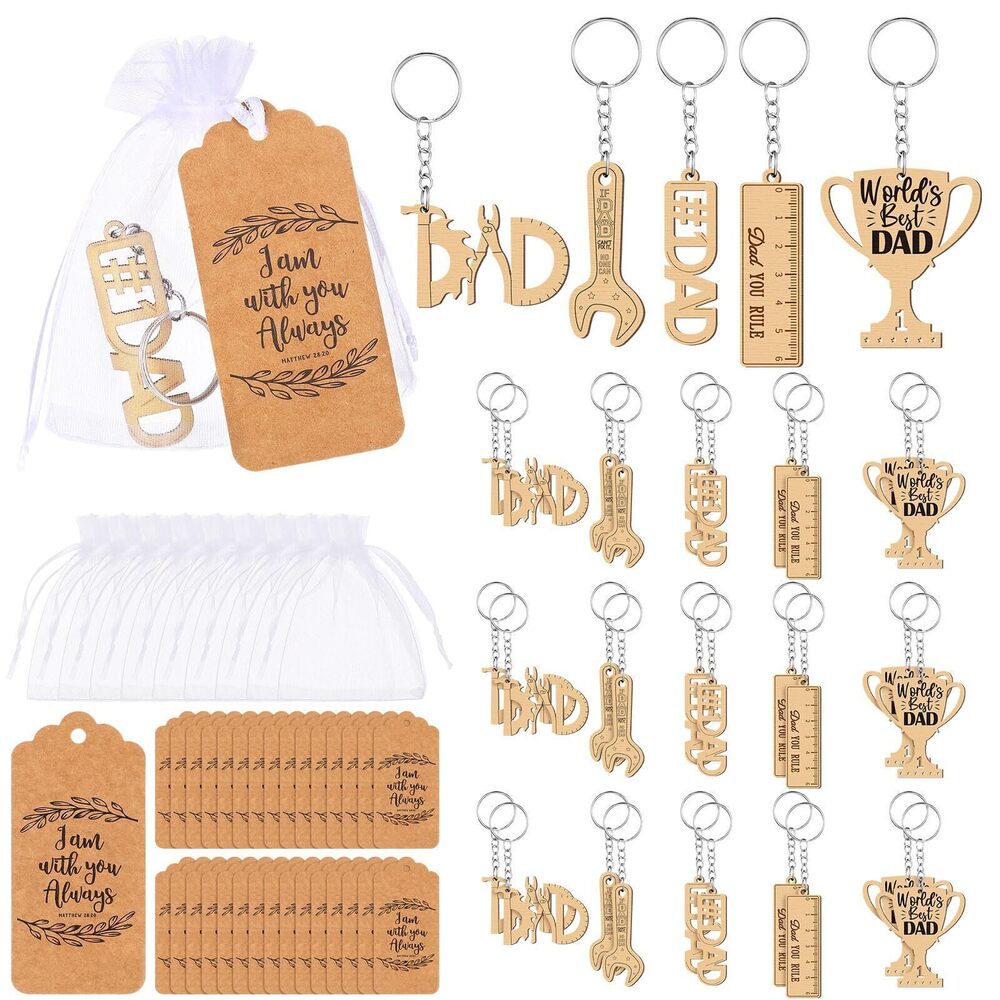 2389 30 Sets Father's Day Church Keychains Gift Bulk Happy Father's Day